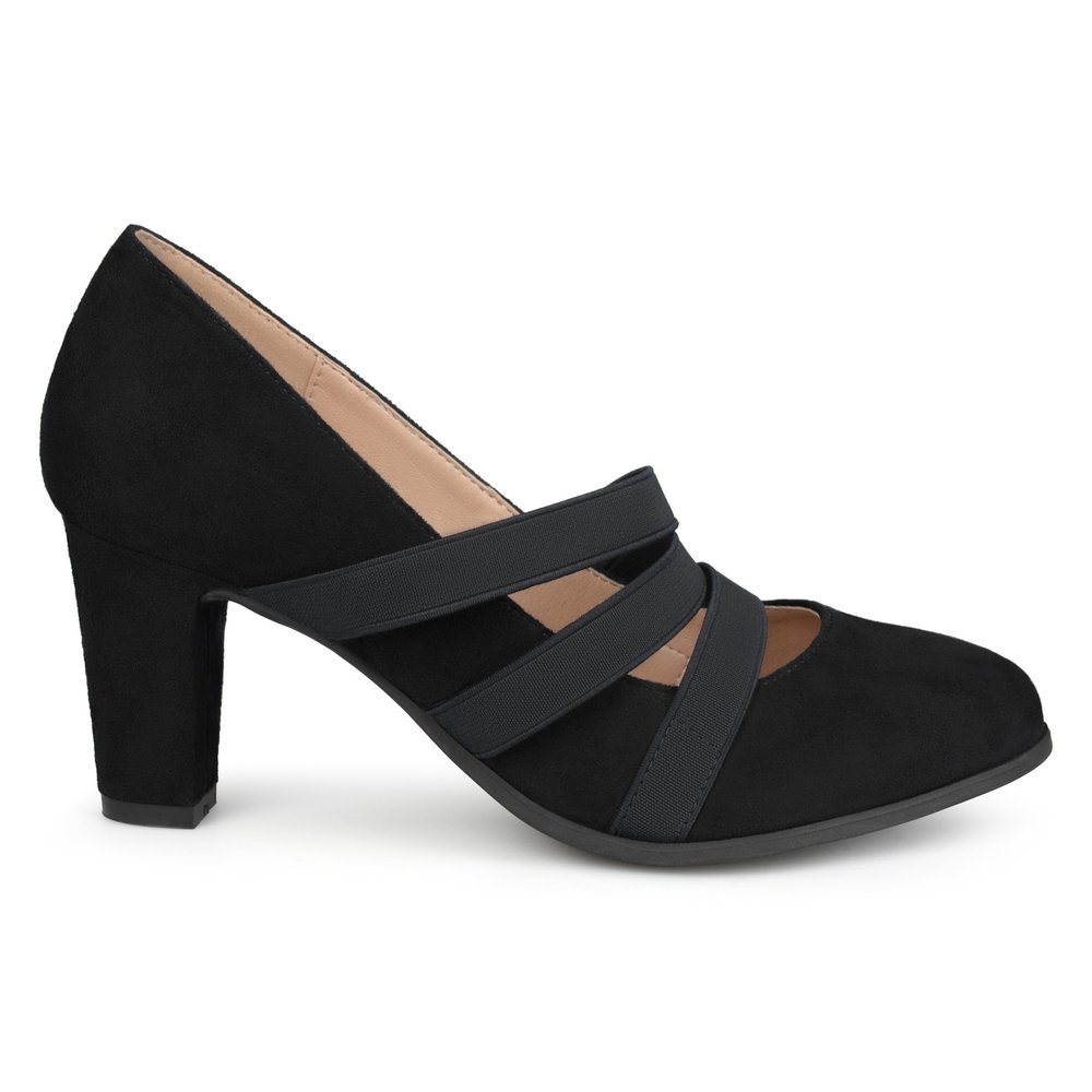 Brinley Co Levin Faux Suede Comfort Sole Chunky Heel Almond Toe Triple Size 9